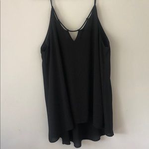 Lush Black Chiffon Tank